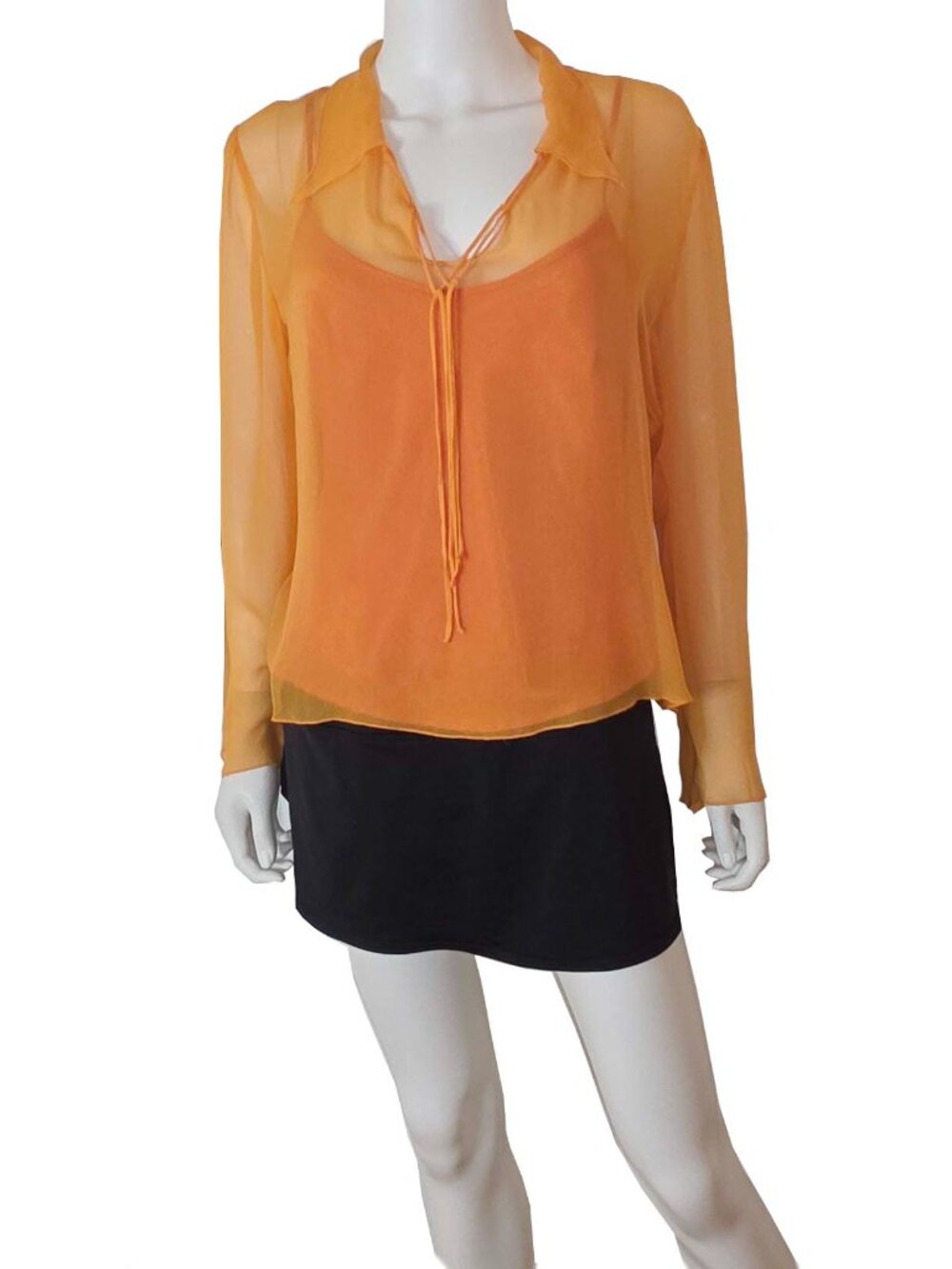Vintage ABS by Allen Schwartz Sheer Blouse with Tank Top